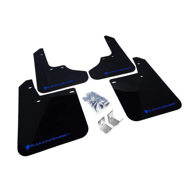 Rally Armor MF2-UR-BLK/BL - 1993-2001 Subaru Impreza RS/LX/GL/Sport - Black Mud Flap/Blue Logo