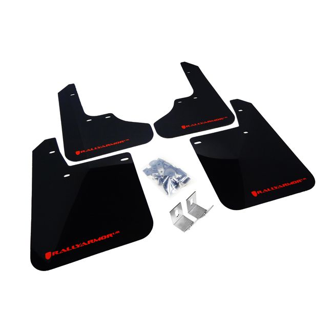 Rally Armor MF2-UR-BLK/RD - 1993-2001 Subaru Impreza RS/LX/GL/Sport - Black Mud Flap/Red Logo