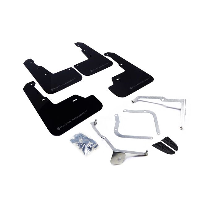 Rally Armor MF32-UR-BLK/GRY - 2015-2019 Subaru WRX Sedan / 2015-2019 Subaru STI Sedan - Black Mud Flap/Grey Logo