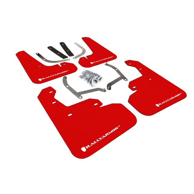 Rally Armor MF45-UR-RD/WH - 2017-2019 Subaru Impreza Limited, Premium, Sport - Red Mud Flap/White Logo