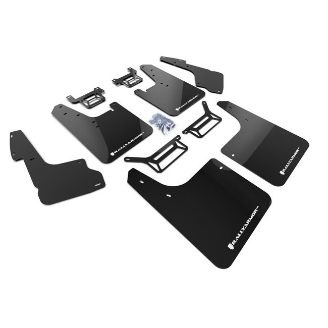 Rally Armor MF48-UR-BLK/WH - 2012-2024 Toyota 4Runner Base, Limited, TRD Pro - Black Mud Flap/White Logo