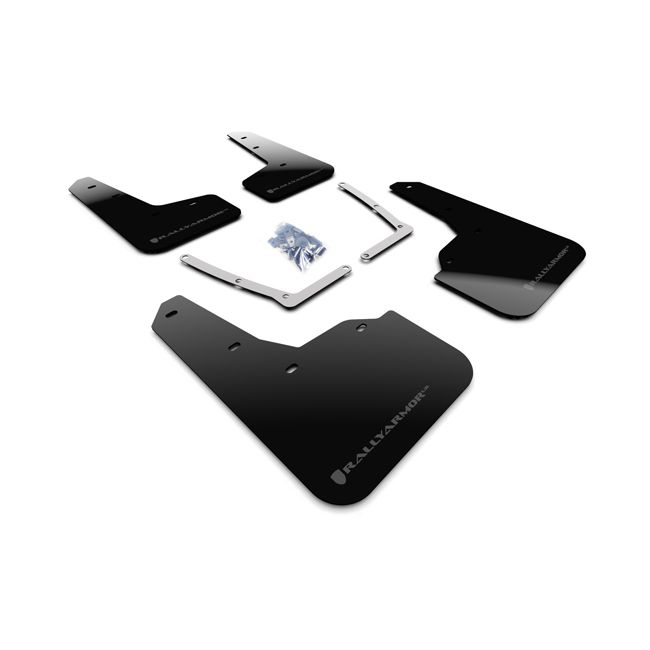 Rally Armor MF50-UR-BLK/DGRY - 2016-2021 Honda Civic Sedan, Coupe - Black Mud Flap/Dark Grey Logo