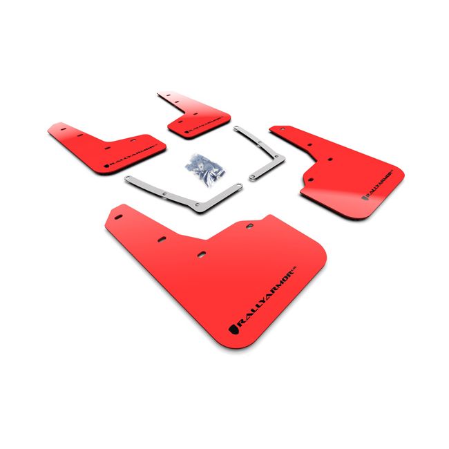 Rally Armor MF50-UR-RD/BLK - 2016-2021 Honda Civic Sedan, Coupe - Red Mud Flap/Black Logo