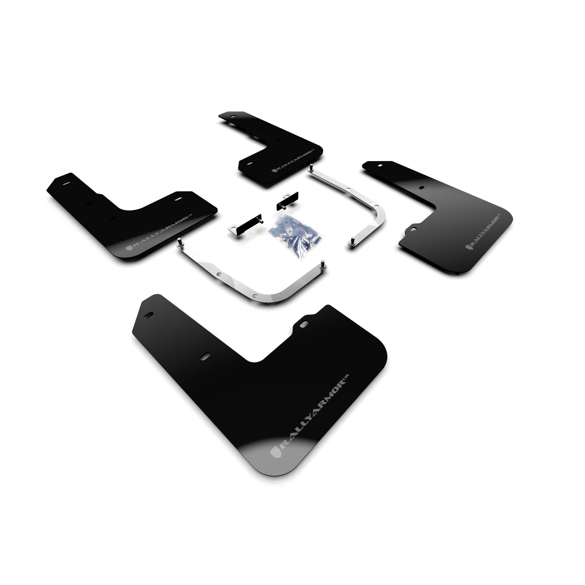 Rally Armor MF57-UR-BLK/GRY - 2019-22 Hyundai Veloster Veloster N - Black Mud Flap/Grey Logo