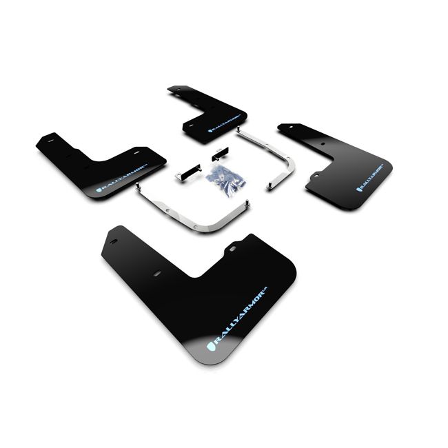 Rally Armor MF59-UR-BLK/PBL - 2019-21 Hyundai Elantra Elantra GT N-line, i30 N - Black Mud Flap/Performance Blue Logo