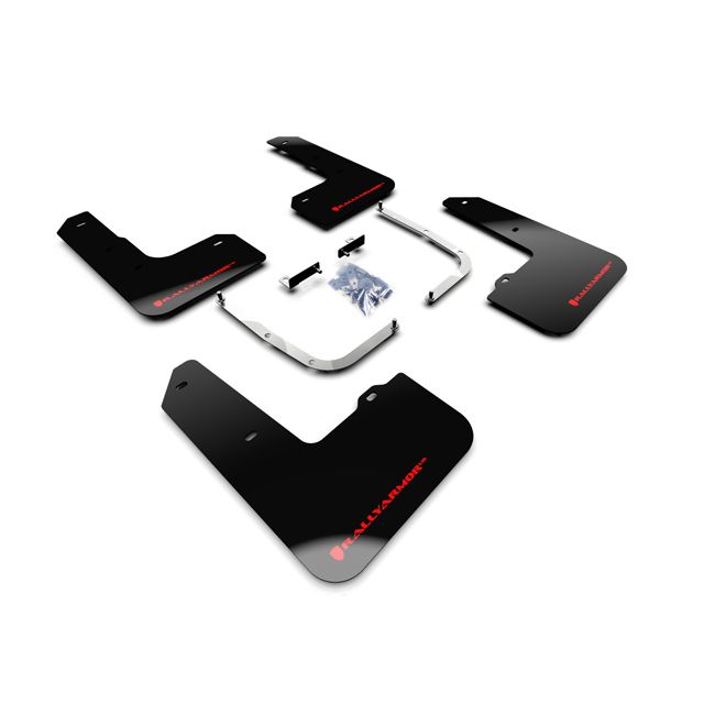 Rally Armor MF57-UR-BLK/RD - 2019-22 Hyundai Veloster Veloster N - Black Mud Flap/Red Logo