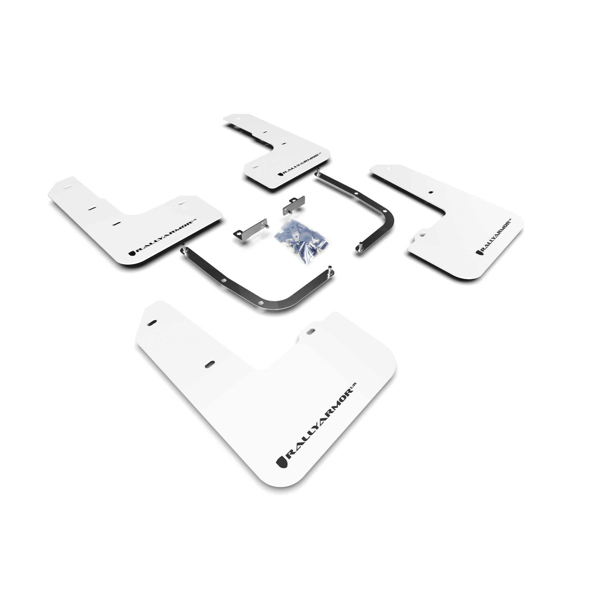 Rally Armor MF57-UR-WH/BLK - 2019-22 Hyundai Veloster Veloster N - White/Black Logo