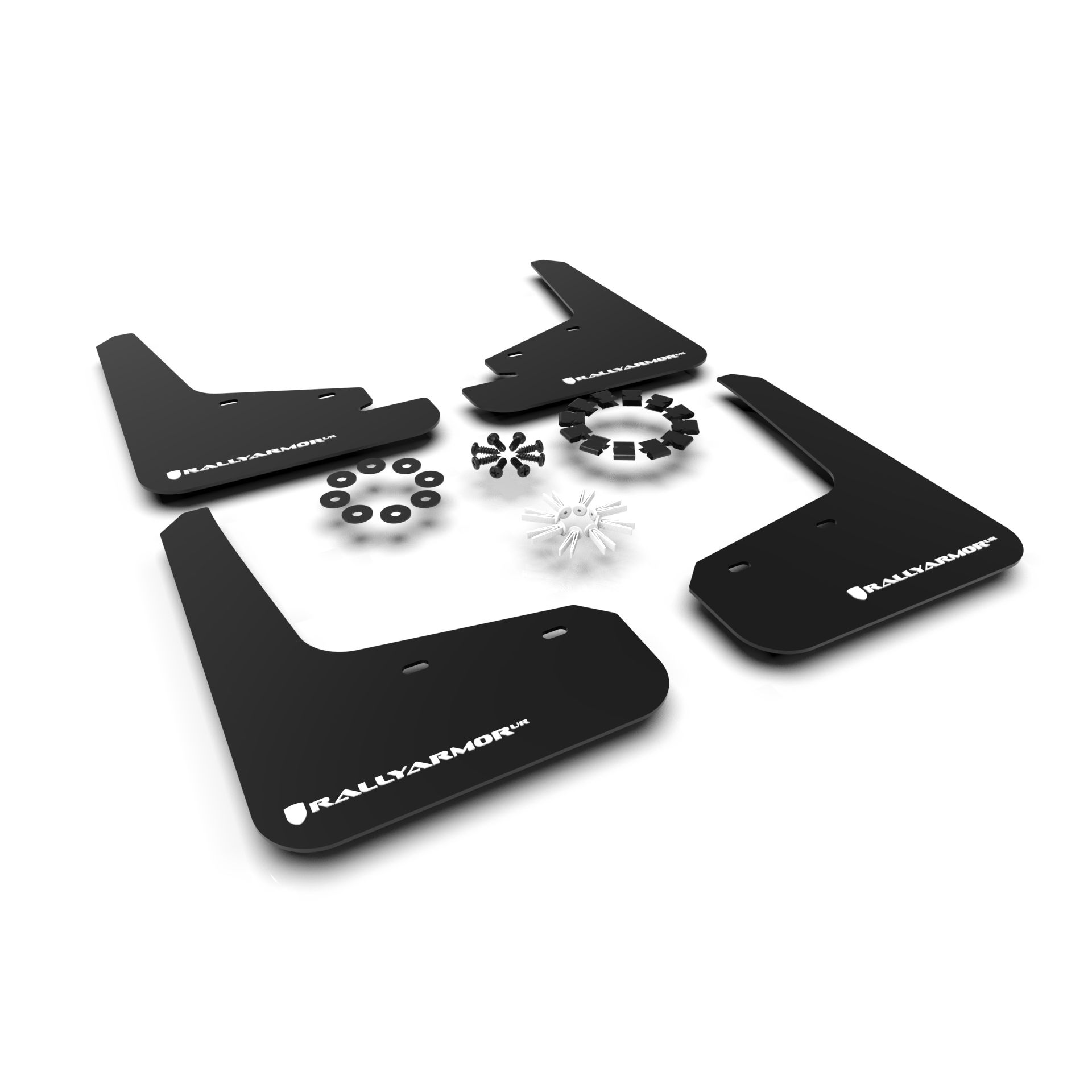 Rally Armor MF72-UR-BLK/WH - 2020-26 Tesla Model Y, Juniper Y - Black Mud Flap/White Logo