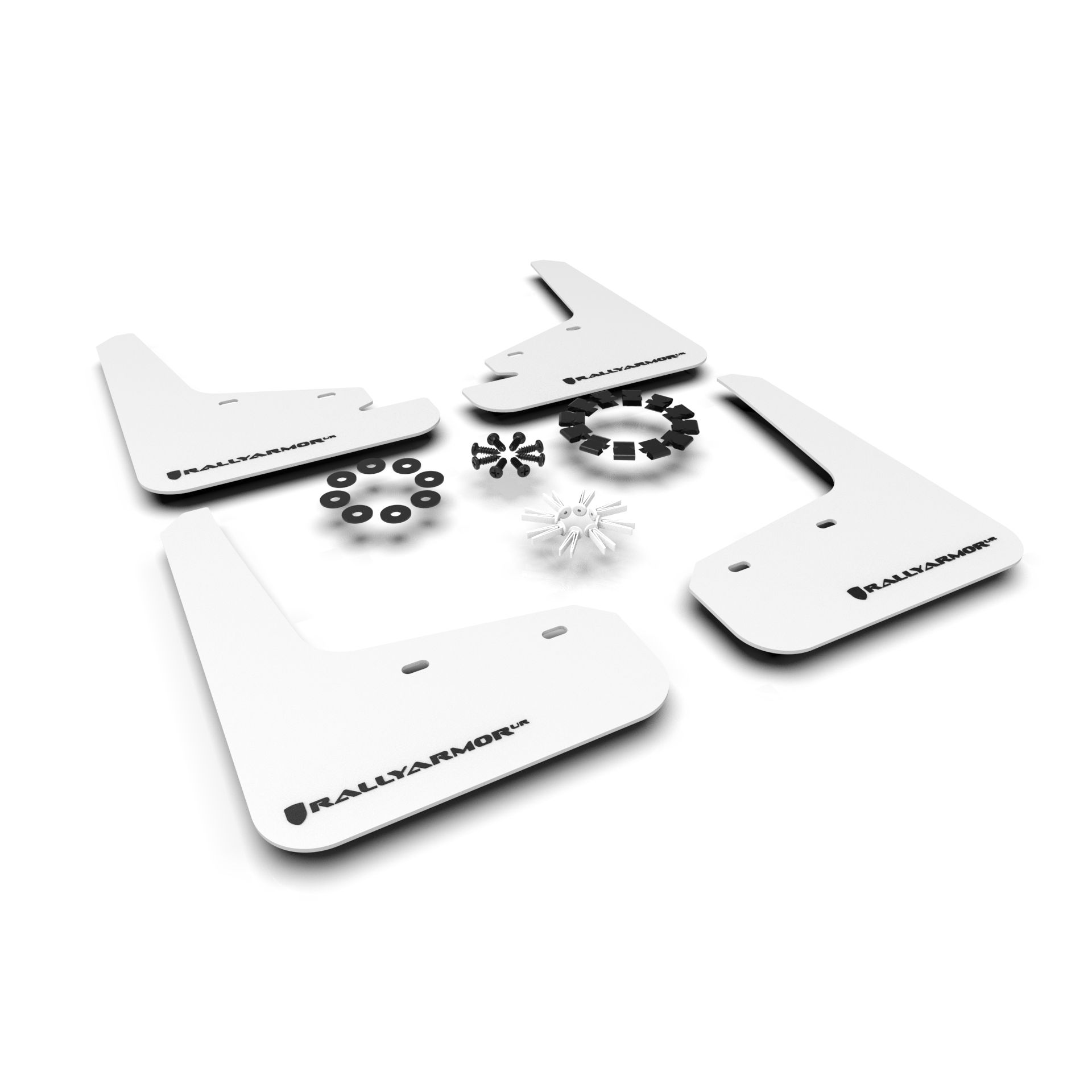 Rally Armor MF72-UR-WH/BLK - 2020-26 Tesla Model Y, Juniper Y - White Mud Flap/Black Logo